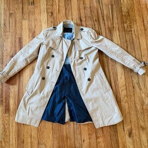 Zara Beige Trench Coat with Navy Lining